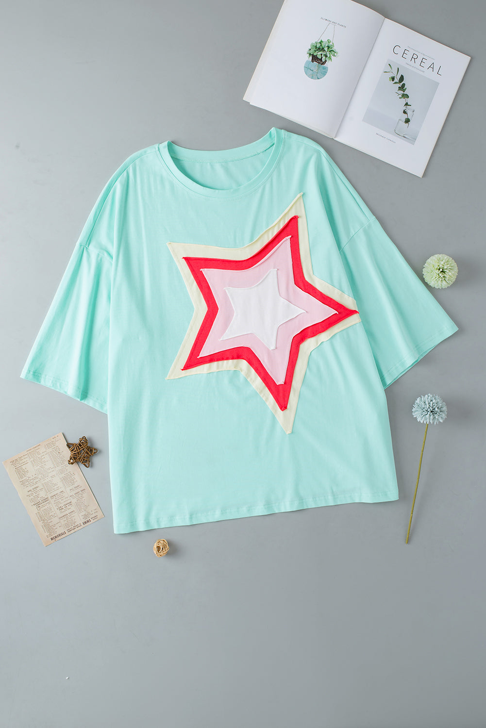 Tunique Moonlight Jade Colorblock Star Patch Grande Taille