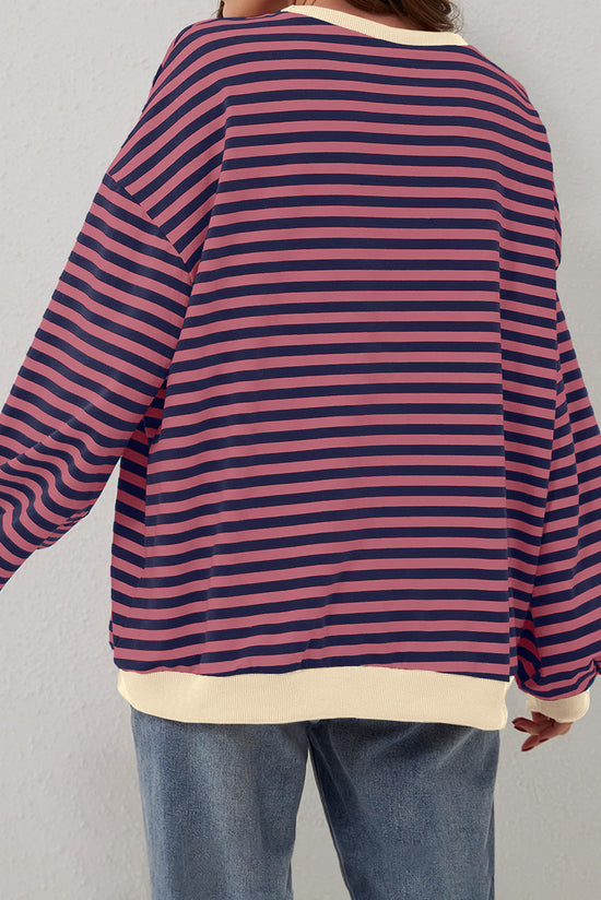 Over-dimensional sweatshirt with red stripes *