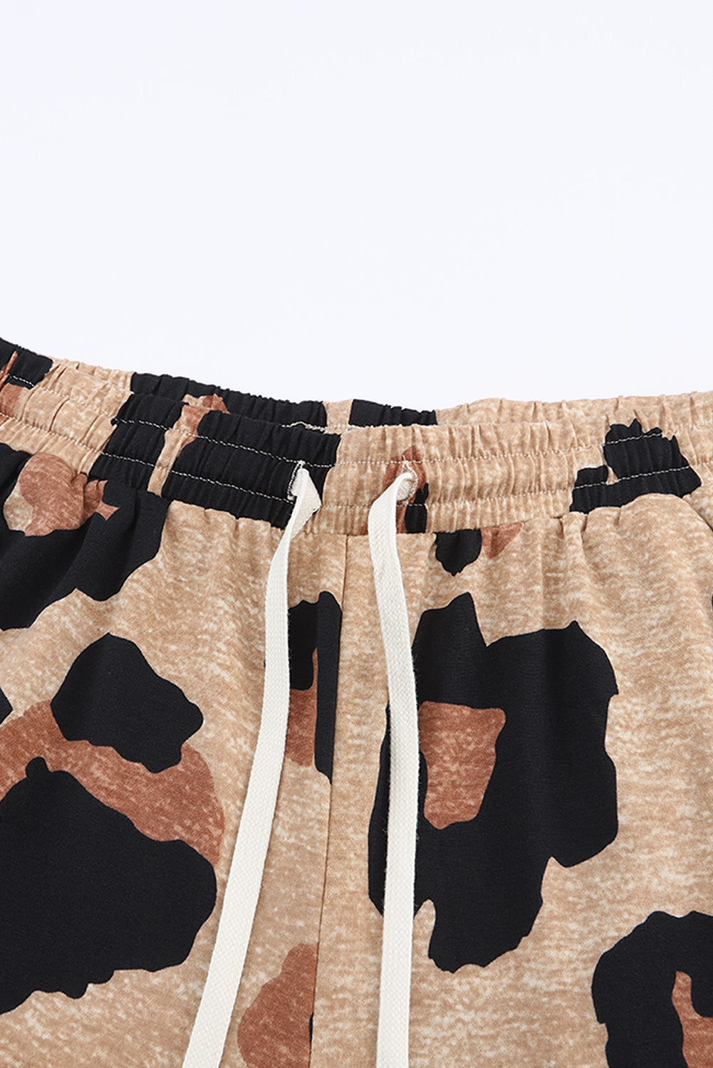 Leopard -Kordelbreite Casual Hosen