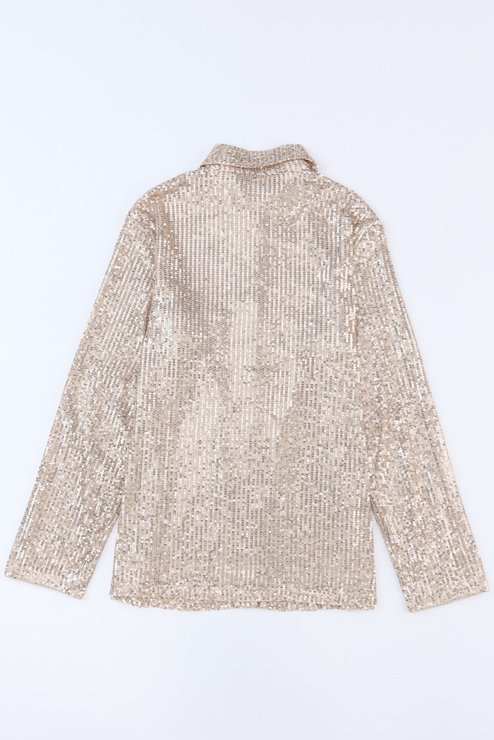 Abricot Sequin Collared Buste Pocket Buttonned Shirt