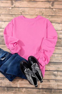 UNE Round neck sweatshirt and drooping shoulders