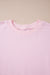 Light Pink Color Block Batwing Sleeve Loose Fit Sweatshirt