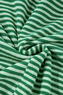 Ample wide patchwork with green stripes and V -neck