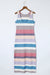 Long split tank top with multicolored stripes