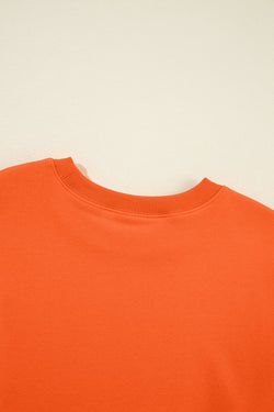 Classic plain orange crew neck sweatshirt