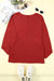 Bright Red Solid Color Patchwork Long Sleeve Top