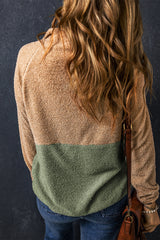 Smoke Grey Two-Tone Half-Zip Fleece Sweatshirt