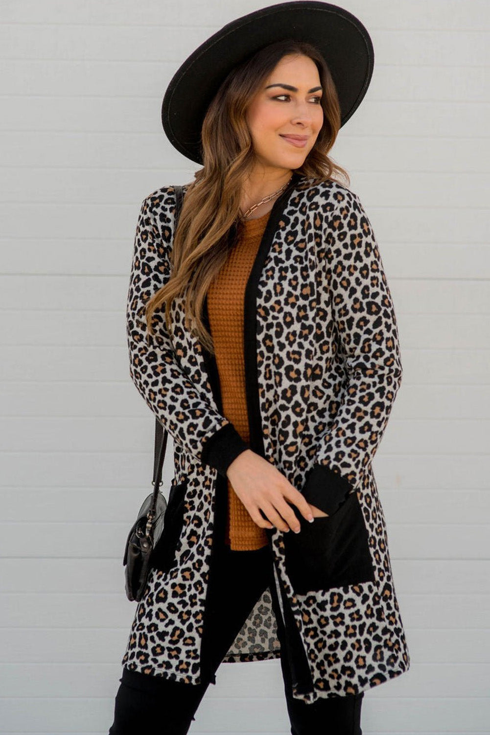 Cardigan noir ouvert sur le devant avec poche plaquée *-A WOMAN WE LOVE