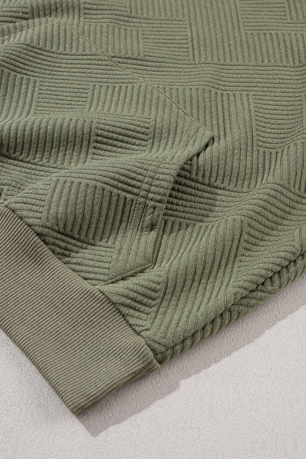 Sudadera de tejer verde de laurel verde verde con bolsillo canguro