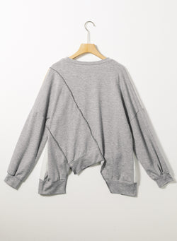 Long sleeve top with irregular hem *