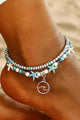 Pulsera de tobillo Double Blue Beach Sky