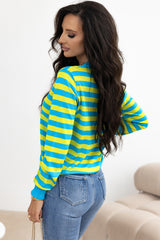 Striped spray with striped and round -collar with drooping green