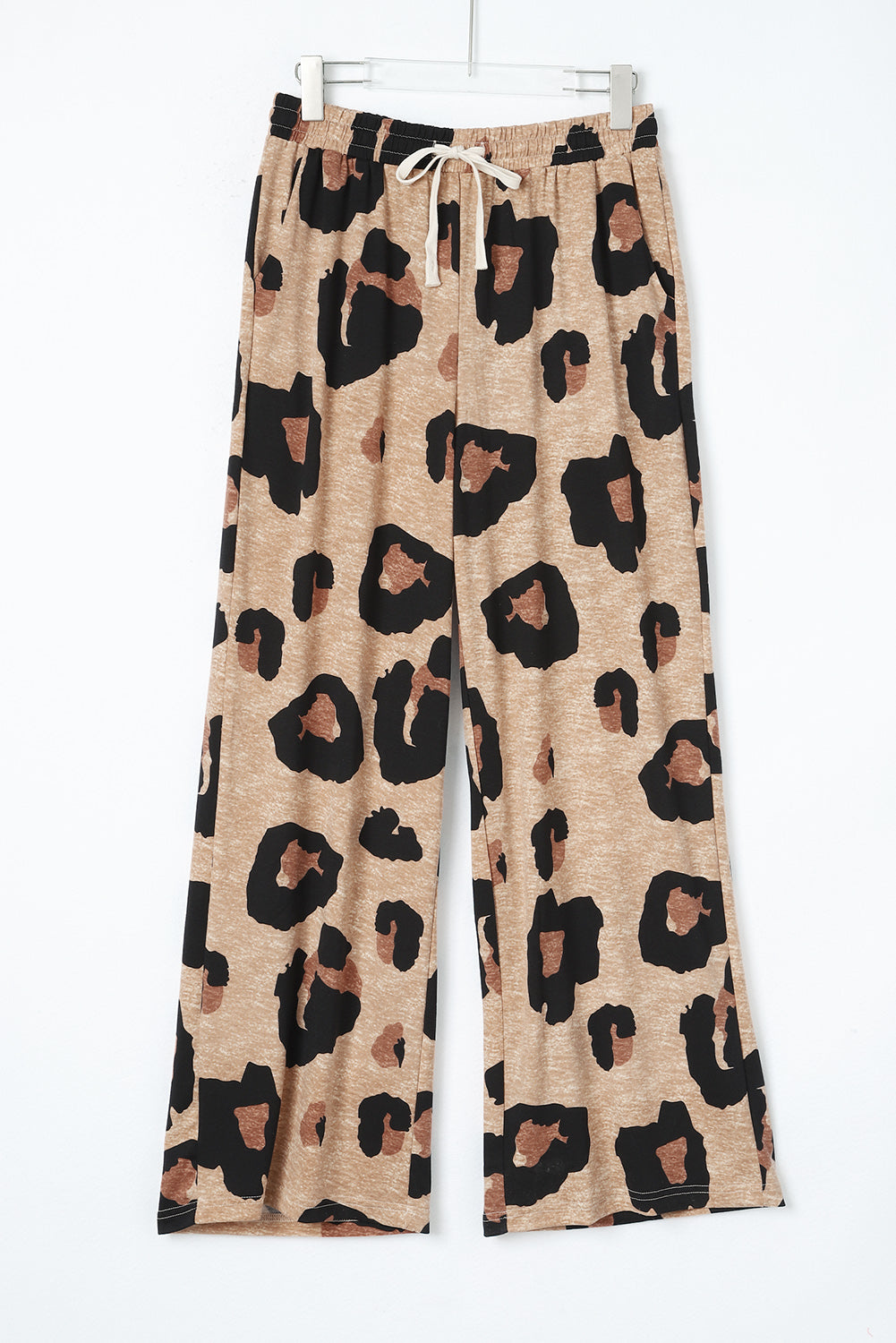 Leopard -Kordelbreite Casual Hosen