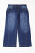 Large navy high navy -waving jeans *