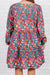 Mini-robe froncée à volants et à volants à imprimé floral de grande taille bleu ciel