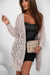 Khaki openwork knit cardigan