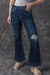 Jeans con gran cantidad desgarrada alta y azul Sarcelle Blue Bell real