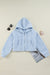 Sudadera con capucha corta con cremallera en Sherpa Beau Blue