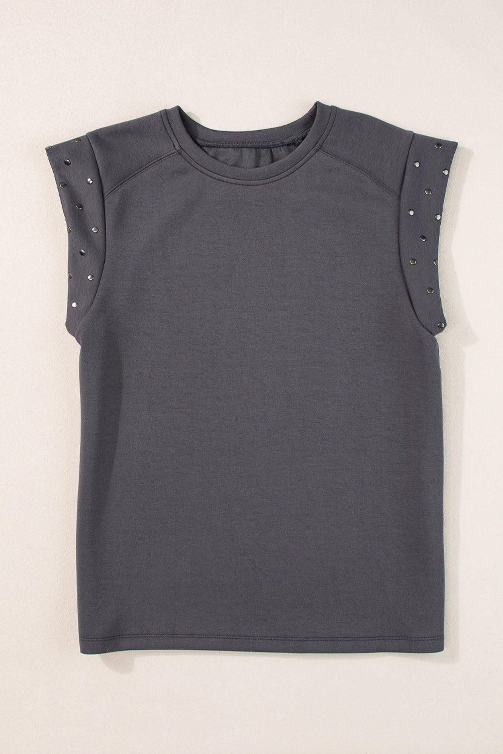 High gray studded with short sleeves