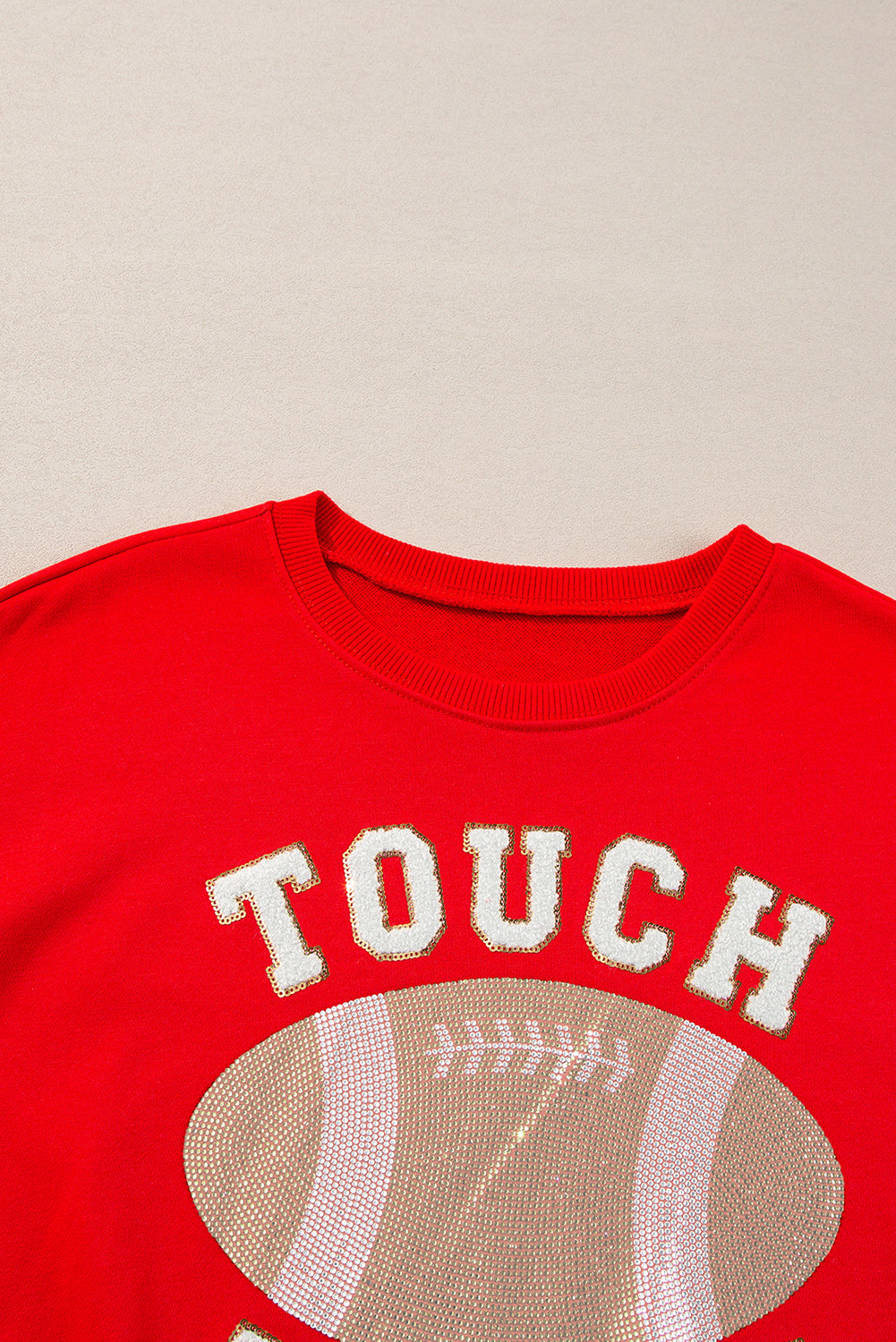 Sweat-shirt à capuche avec graphique de football TOUCH DOWN rouge ardent