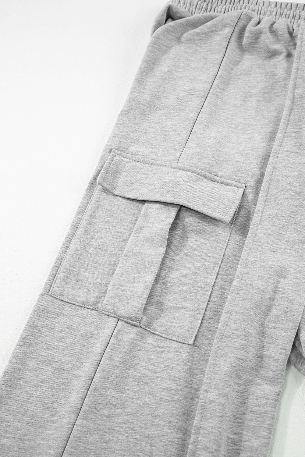 Light Grey Drawstring Waist Cargo Sweatpants