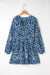 Mini-robe bleue à lacets et imprimé vintage *