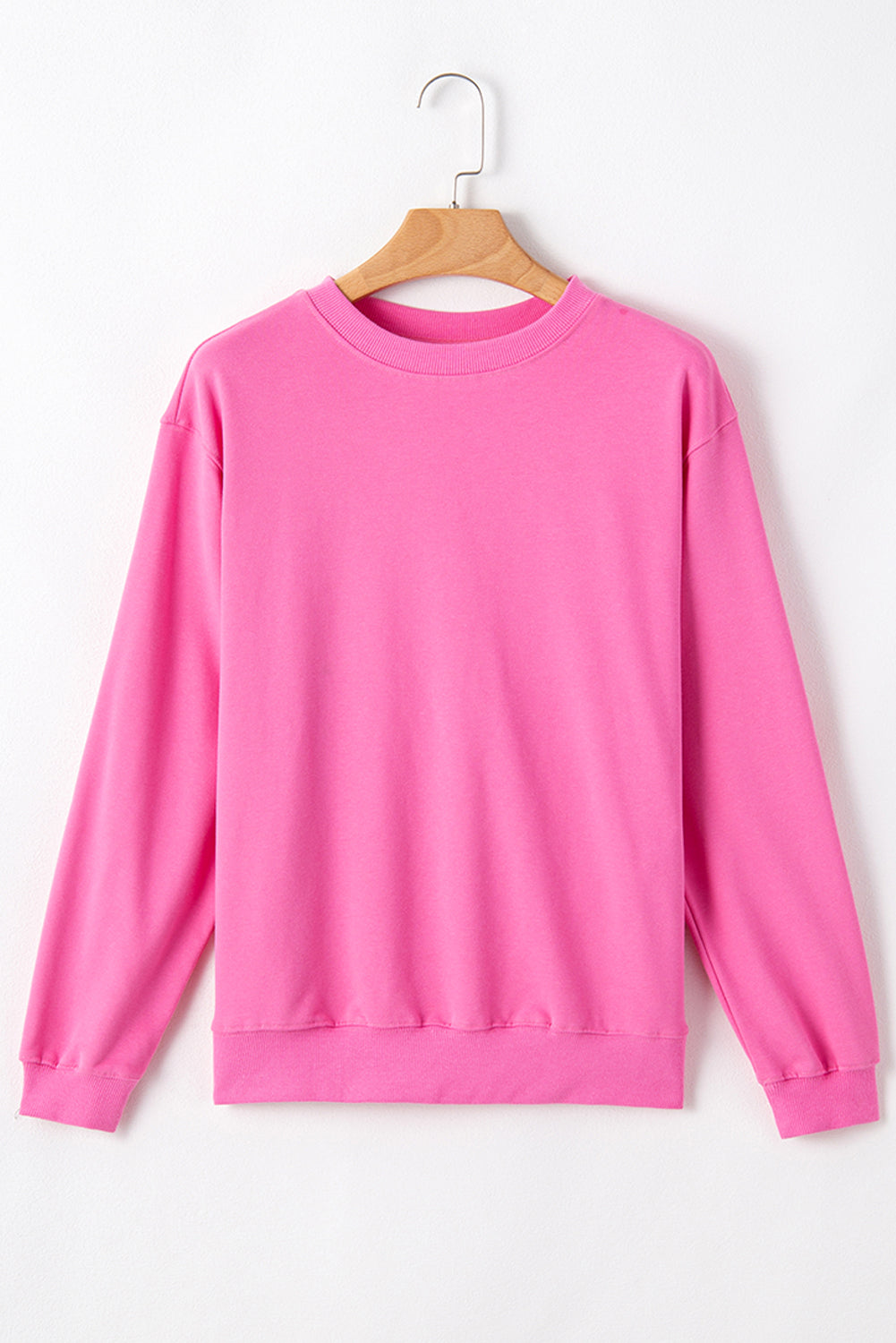 Bonbon Plain Drop Schulter -Crewneck Pullover Sweatshirt