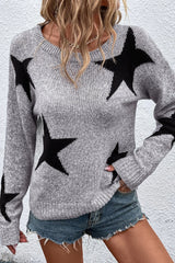 Gray shower with drooping shoulders and star pattern