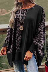 Bishop Sweatshor Black Sweins y Patchwork Leopard