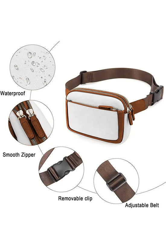 Mini adjustable strap -in -white leather strap bag