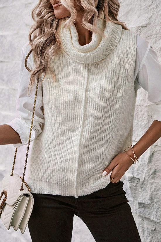 White sweater vest with hose collar *