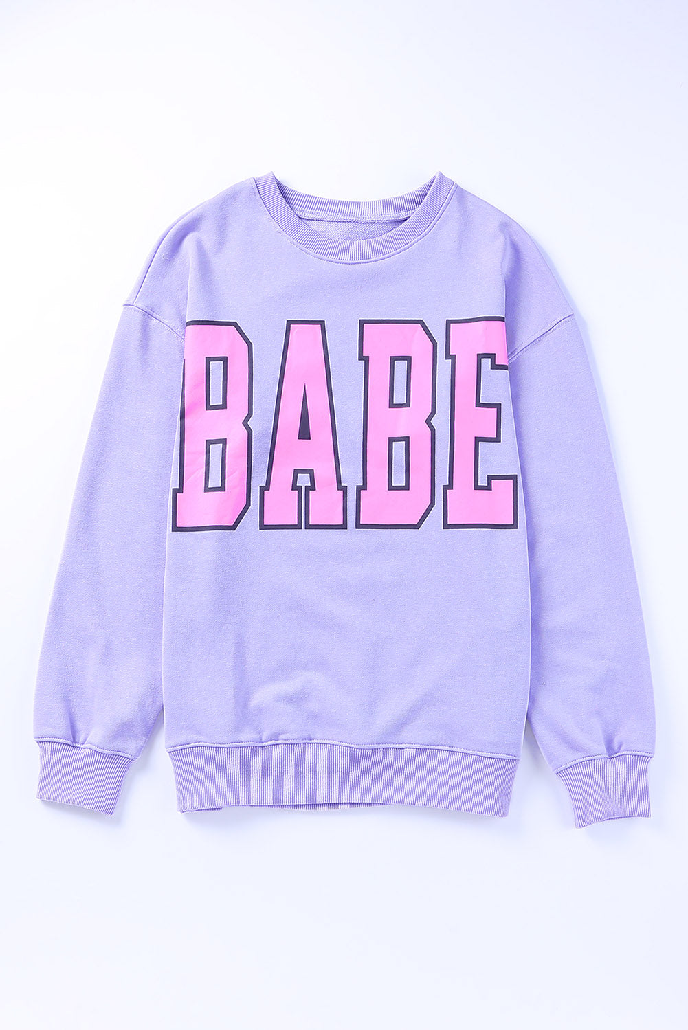 Graues Babe Buchstabe Grafikpullover Sweatshirt