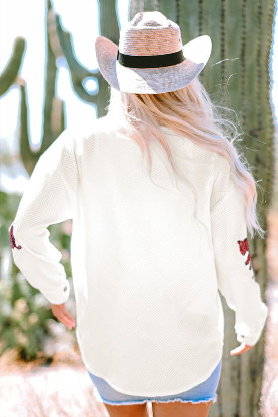 Veste texturée beige à paillettes Tigres