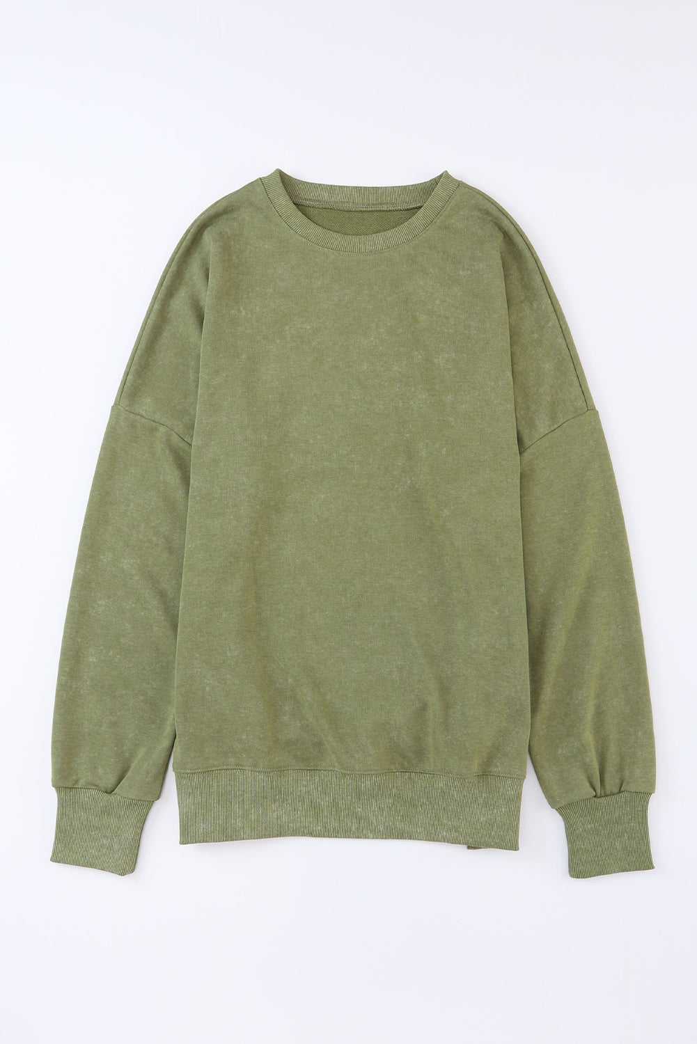 Sudadera verde de gran tamaño de gran tamaño con transbordadora y borde acanalado