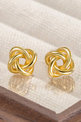 Boucles d'oreilles plaquées nouées minimalistes dorées-A WOMAN WE LOVE