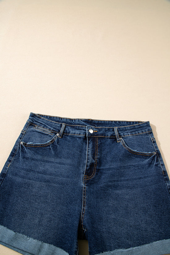 Short en jean taille haute grande taille *