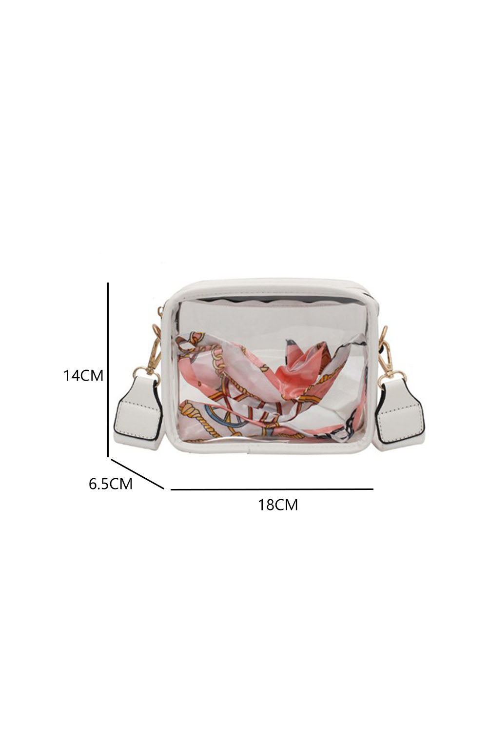 White transparent pvc leather shoulder bag