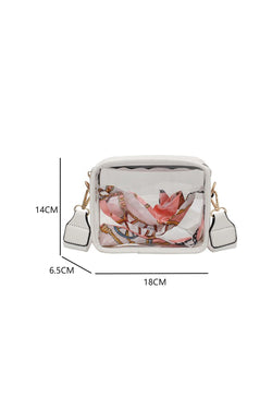 Bolso de cuero de PVC transparente blanco