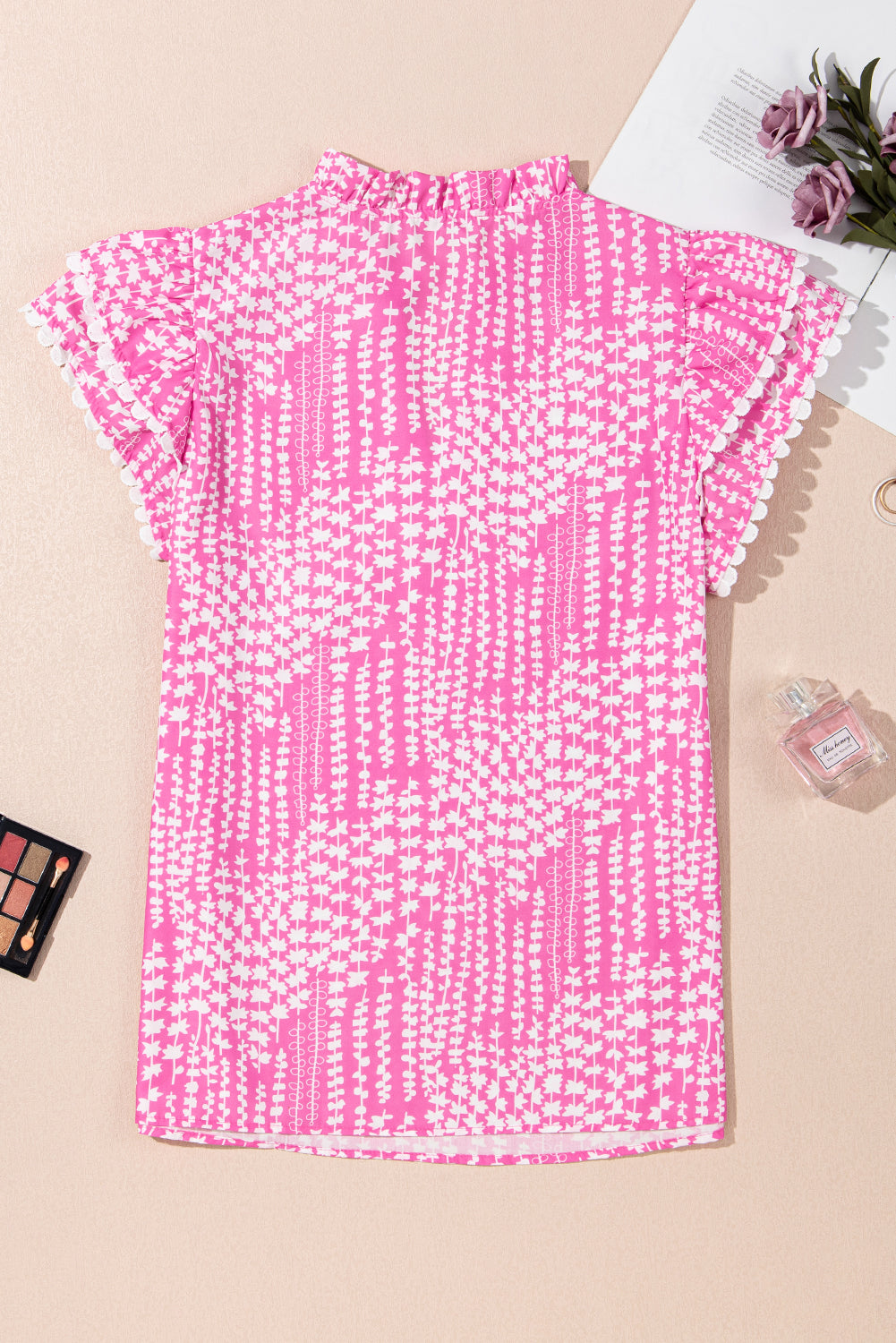 Chemisier rose à imprimé abstrait *-A WOMAN WE LOVE