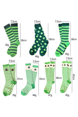 Chaussettes tube vert foncé à imprimé trèfle de St Patricks