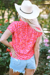 Blouse léopard rose à  V-A WOMAN WE LOVE