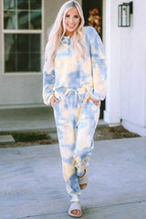 Tenue avec haut Henley tie-dye multicolore et pantalon à cordon de serrage
