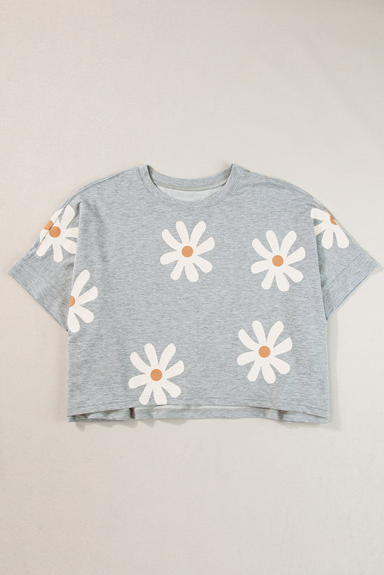 Marguerite Fleur Fleur Camiseta gris impresa