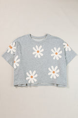 Marguerite Fleur Fleur Camiseta gris impresa