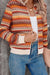 Orange orange jacket with long zipped zipped stripes