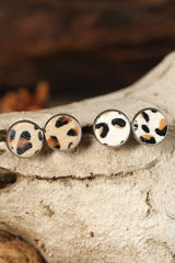 Boucles d'oreilles cloutées léopard marron-A WOMAN WE LOVE