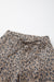 Jeans wide khaki leopard printed khaki with tightening cord and pocket at the waist