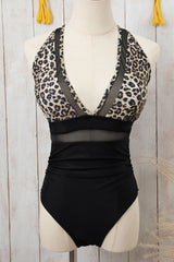 Monokini high waist at v * collar