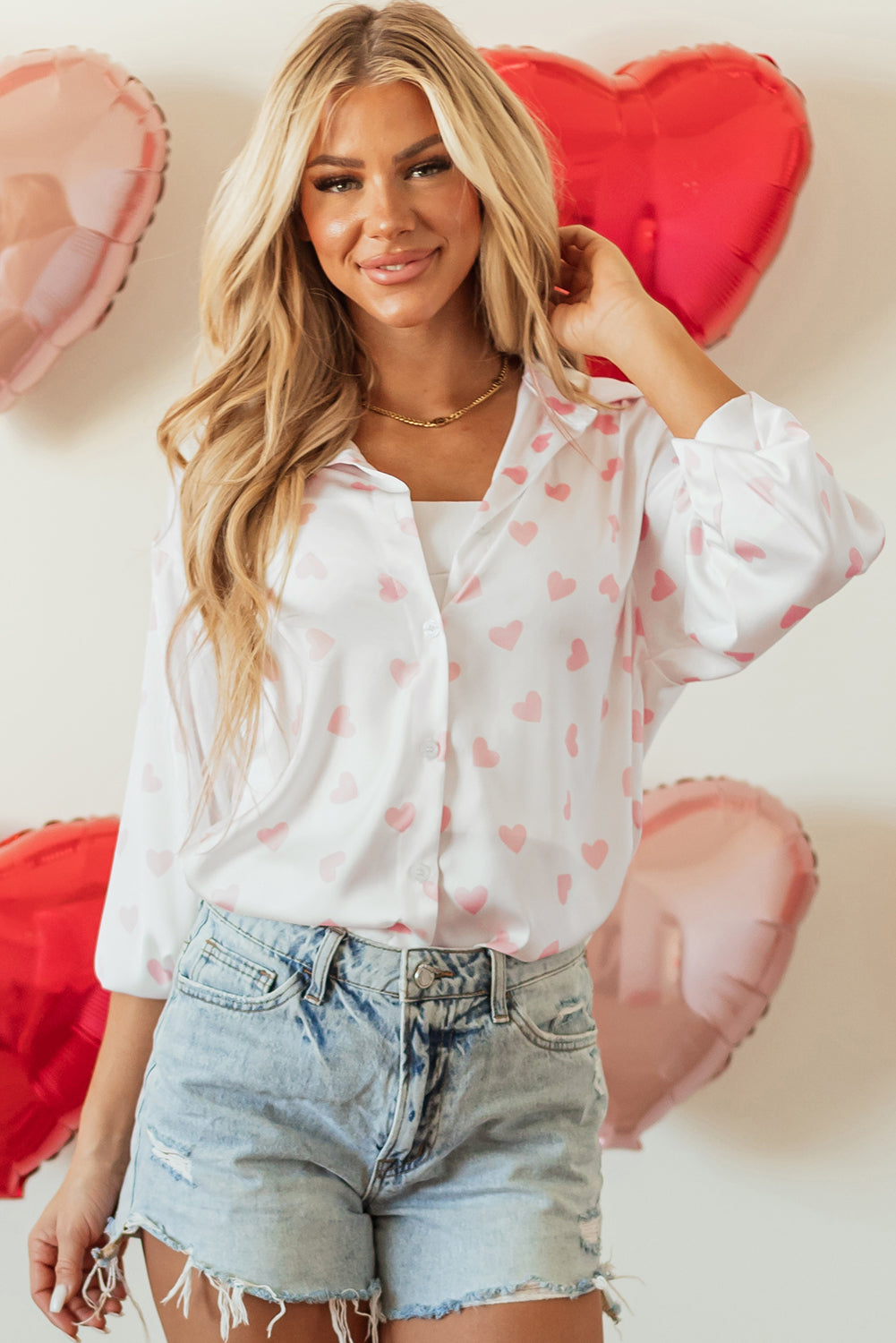 Chemise blanche à manches bouffantes *-A WOMAN WE LOVE