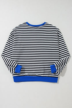 Over-dimensional sweatshirt with black stripes *